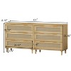 SeaCamel Natural Rattan 4-Drawer Cabinet - Easy Assembly for Bedroom, Living Room, Dining Room & Hallways - 3 of 4