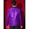 Lars Amadeus Men's Peak Lapel Disco Prom Wedding Party Tuxedo Sequin Blazer - 3 of 4