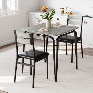Dining Table for 2 - Small Table and Chairs, Square Dinette Set, Dinner Table Set, 3 Piece Kitchen & Dining Room Sets for Small Space, Apartment - 1 of 4