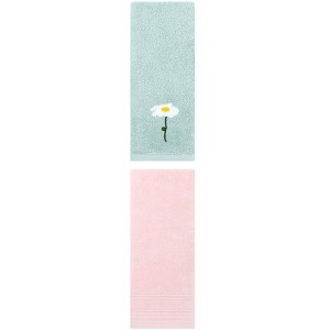 REGALWOVEN Bathroom Soft Absorbent Hand Towel 14" x 30"/13" x 30" 2 Pcs - 1 of 4