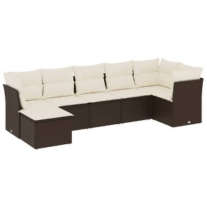 vidaXL Garden Sofa Set Brown - 1 of 4