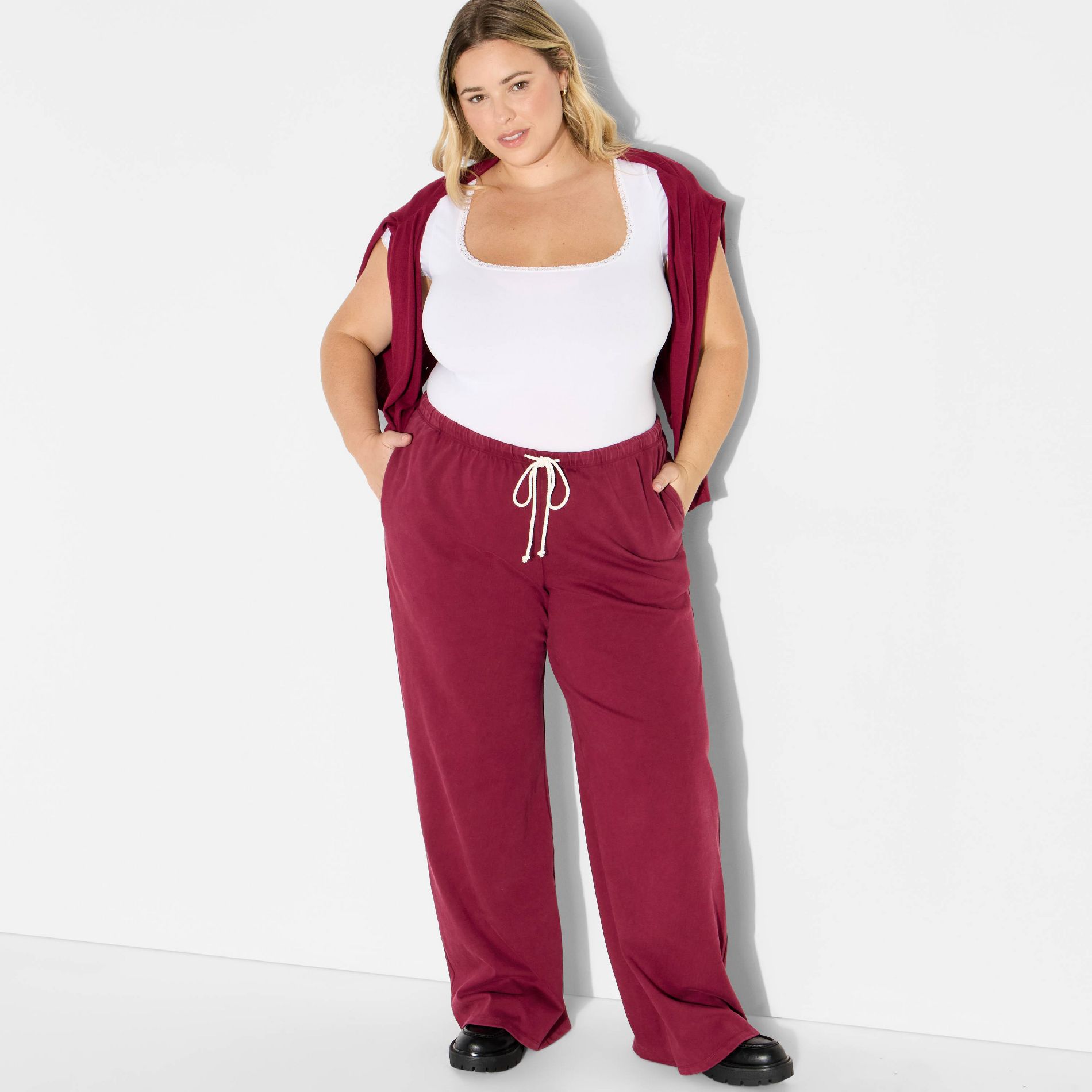 Women's Mid-Rise Knit Sweatpants - Wild Fable™