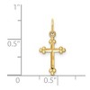 Black Bow Jewelry Children's 14k Yellow or White Gold Small Budded Cross Pendant, 9x20mm - 4 of 4