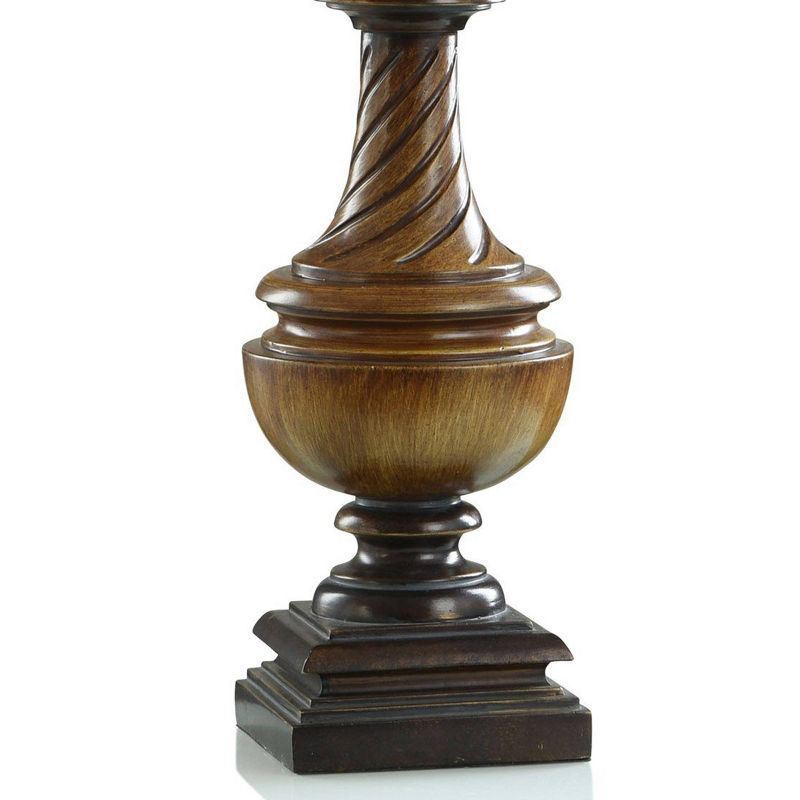 Toffee Wood Traditional Two-Tone Brown Swirled Table Lamp - StyleCraft, 5 of 7