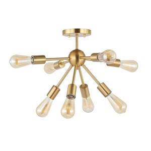 Gannet 8 Light 17" Flush Mount - FLU4073 - Brass - Safavieh - 1 of 4