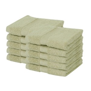 Splash Ultra-Soft Zero Twist 100% Ring Spun Cotton Face Washcloth Set – Reversible, 550 GSM, Soft, Highly Absorbent Towels for Bathroom - 12" x 12" - 1 of 4