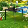 FurnitureR Square Folding Card Table 33.9 inch, Multi-Functional Table Foldable Portable for Dining Panic, PVC Tabletop, No Assembly Required, Black - 4 of 4