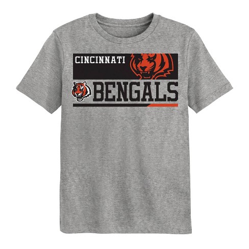 NFL Cincinnati Bengals Boys' Short Sleeve Poly Heather Gray T-Shirt - image 1 of 1