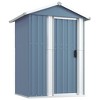 VidaXL Garden Shed Gray 49.6"x38.4"x69.7" Galvanized Steel - 2 of 4