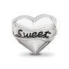 Black Bow Jewelry Sterling Silver & Pink Crystal Sweet 16 Double Sided Heart Bead Charm - 4 of 4