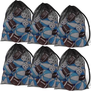 4 Pack Extra Large Sports Ball Bag 30 x 40 Inches Mesh Soccer Basketball Bags Large Mesh Pouch with Adjustable Shoulder Strap - 1 of 4