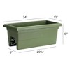 Novelty Countryside Plastic Railing Planter Flower Box, Sage, 24in - 3 of 3