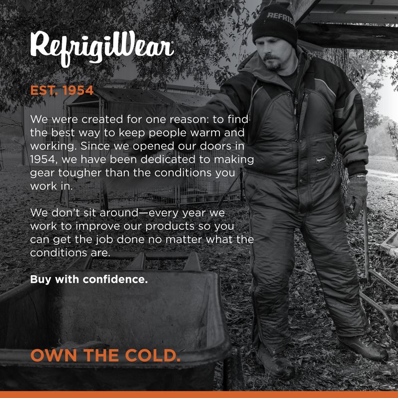 RefrigiWear Men's ChillBreaker Warm Lightweight Insulated High Bib Overalls, 6 of 8