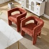 2PC Modern Chenille Upholstered Armchair, Solid Wood Frame Lounge Chair for Living Room or Bedroom - Coolbibila - 3 of 4