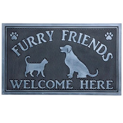 The Lakeside Collection Furry Friends Welcome Rubber Doormat