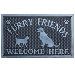 The Lakeside Collection Furry Friends Welcome Rubber Doormat - 1 of 4