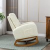 Sapphtopaz Accent Chair Teddy Glider Rocking Chairs Upholstered Nursery Comfy Chair with High Backrest Modern Accent Chairs for Living Room - 2 of 4