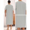 Lars Amadeus Men's Loose Fit Short Sleeves Solid Color Nightgown - image 4 of 4