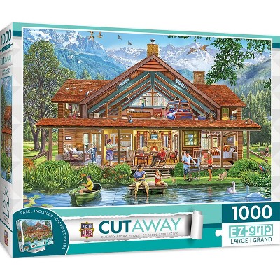 MasterPieces Inc Cut-Aways Camping Lodge 1000 Piece Large EZ-Grip Jigsaw Puzzle