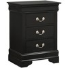 NicBex Nightstand with 3 Drawers,16 inch Bedside Table with Metal Handles and  Wood Frame,Modern Side Table for Bedroom,Living Room - 3 of 4