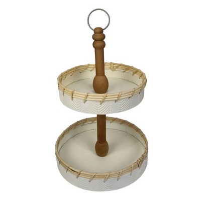 VIP Metal 17.32 in. White Accented Tier Tray