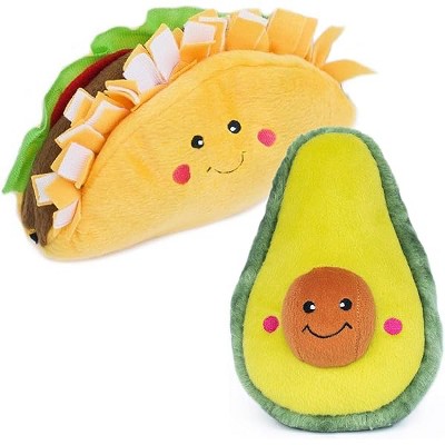 ZippyPaws NomNomz - Dog Squeaky Toys to Keep Them Busy, Funny Food Plush for Small & Medium Dogs, Cute Stuffed Puppy Toy, ...