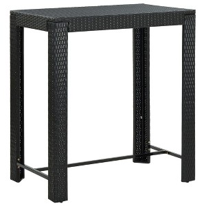 vidaXL Bar Table Brown PE Rattan Counter Height Durable Bar Table - 1 of 4