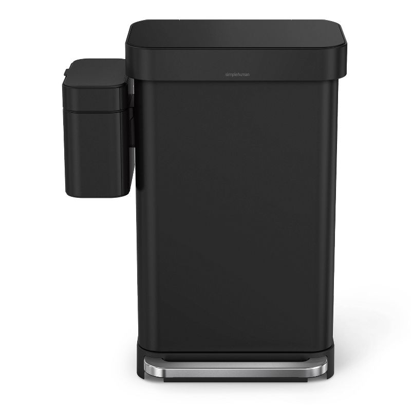 simplehuman 4L Compost Caddy Bin with Magnetic Docking Black Steel, 5 of 7