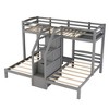 YOOCOZZ Twin Over Twin & Twin Bunk Bed with Upper Storage Board, Built-in Storage Staircase and Drawer - Gray - 4 of 4