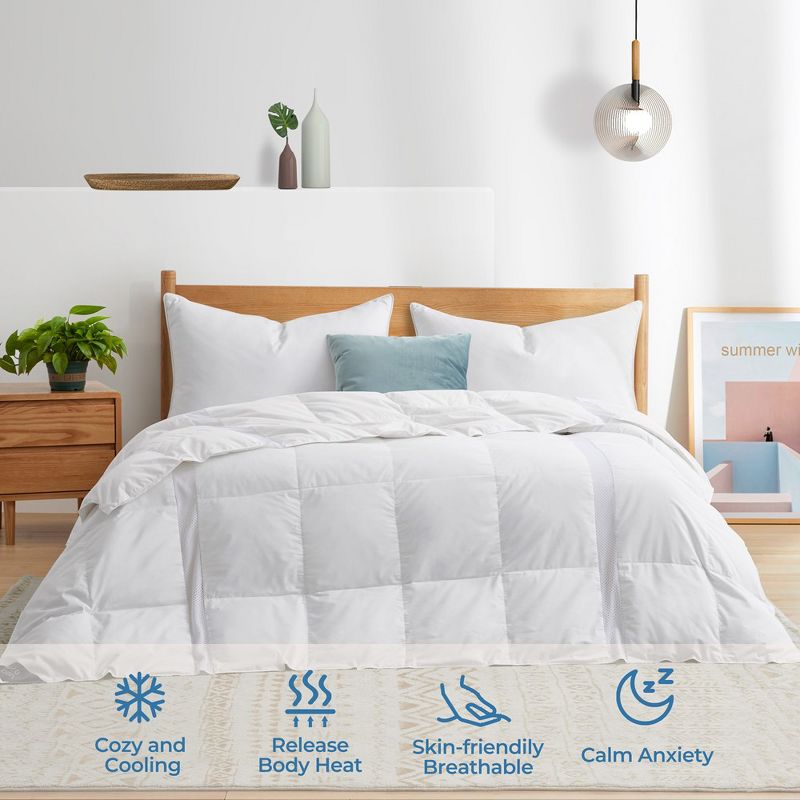 Puredown Lightweight Breathable 75% White Down Comforter Duvet Insert, Cooling Oversized  Blanket, 3 of 9