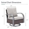 Buenhomino Patio Swivel Chairs Set of 2, High Back Patio Dining Chairs with All-Weather Olefin Fabric and Metal Frame for Backyard, Porch or Garden - 4 of 4