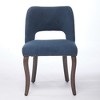QingMoon Dining Chairs Set of 2, Fabric Upholstered Kitchen Chairs, Hollow-out Design with Curved Backrest and Copper Nails for Dining Room - 3 of 4