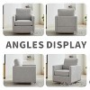 GDFStudio Clare 30.7” W Chenille Upholstered Wood Swivel Accent Chair with Metal Base - 3 of 4