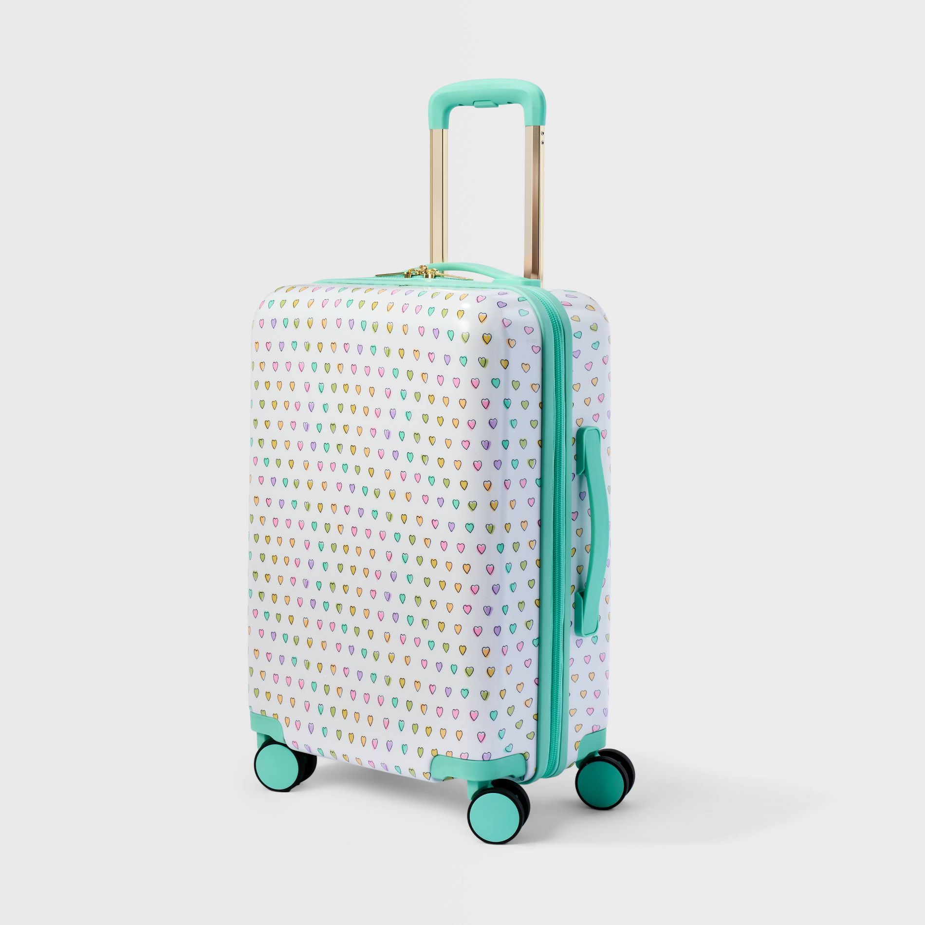 Disco Hearts Wave Hardside Spinner Carry On Suitcase White/Teal - Roller Rabbit x Target