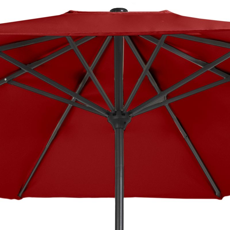 Nature Spring Steel Patio Umbrella for Table - Great for Deck, Balcony, Porch, Backyard, or Poolside - 9', Red, 5 of 9