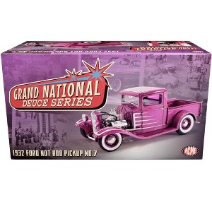 1932 Ford Hot Rod Pickup Truck "Grand National Deuce Series #7" Cotton Candy Pink Met w/Graphics 1/18 Diecast Model Car by ACME - 1 of 4