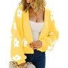 Coolmee Women Floral Cropped Cardigan Winter Long Sleeve Open Front Knit Sweaters Casual Outerwear S - 2 of 3