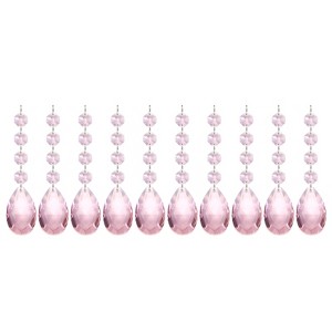 Unique Bargains Hanging Ornament DIY Craft Teardrop Crystal Chandelier Pendant Beads 4.92" x 1.5" 10 Pcs - 1 of 4