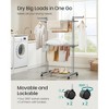 3-Tier Foldable Laundry Drying Rack, 58.3-Inch Tall with Wheels, 55lb Capacity, Rolling Clothes Horses, Indoor Outdoor Use, Dove Gray - 3 of 4