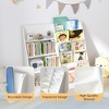 Sevobal Decorative Bookshelf Multifunctional Kids Bookshelf And Storage Organizer With With Bookcase Display Stand, White, 34.65"*15.75"*33.47" - 3 of 4