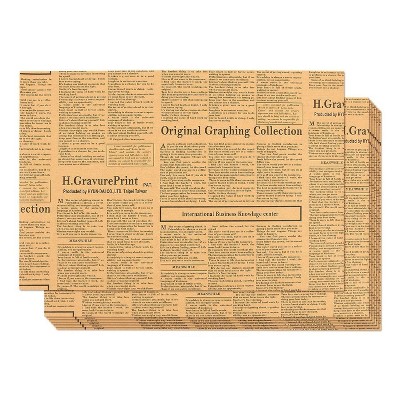 Juvale Newspaper Wrapping Paper, Kraft Paper Sheets (27.75 x 19.75 in, 12-Pack)