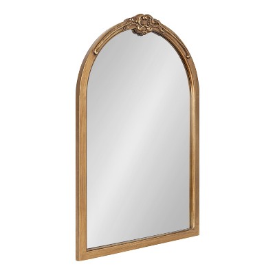 Astrid Gold Arched Ornate Bathroom Vanity Mirror