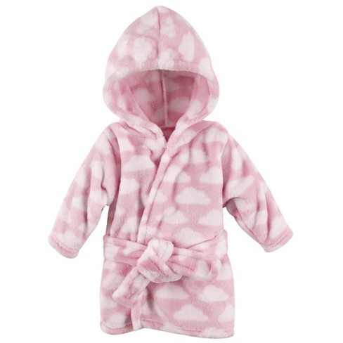 Hudson Baby Infant Girls Plush Animal Face Bathrobe, Pink Clouds, 0-9 ...