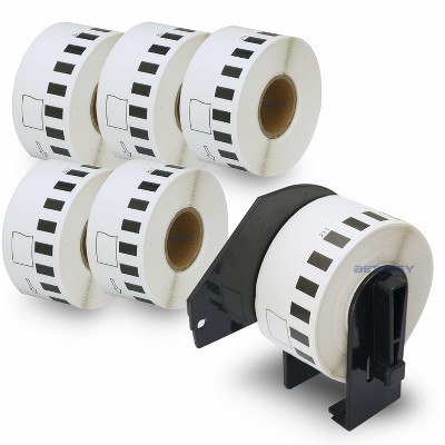 BETCKEY - Compatible Continuous Film Labels Replacement for Brother DK-2211  Use with Brother QL Label Printers 6 Rolls + 1 Reusable Cartridge