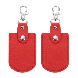 Unique Bargains DIY Office Car PU Leather Key Fobs 2 Pcs - 1 of 4