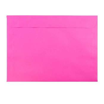 JAM Paper 50pk 9 x 12 Booklet Envelopes - Ultra Fuchsia Hot Pink