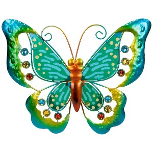 Northlight Green Metal Butterfly Outdoor Garden Wall Hanging - 12" - 1 of 4
