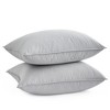 Peace Nest Goose Feather Down Pillow White Quilted Cotton Cover Set of 2 - image 3 of 4