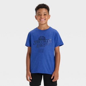 Boys' Long Sleeve 'Streetball Legend' Graphic T-Shirt - Cat & Jack™ Dark Blue - 1 of 4