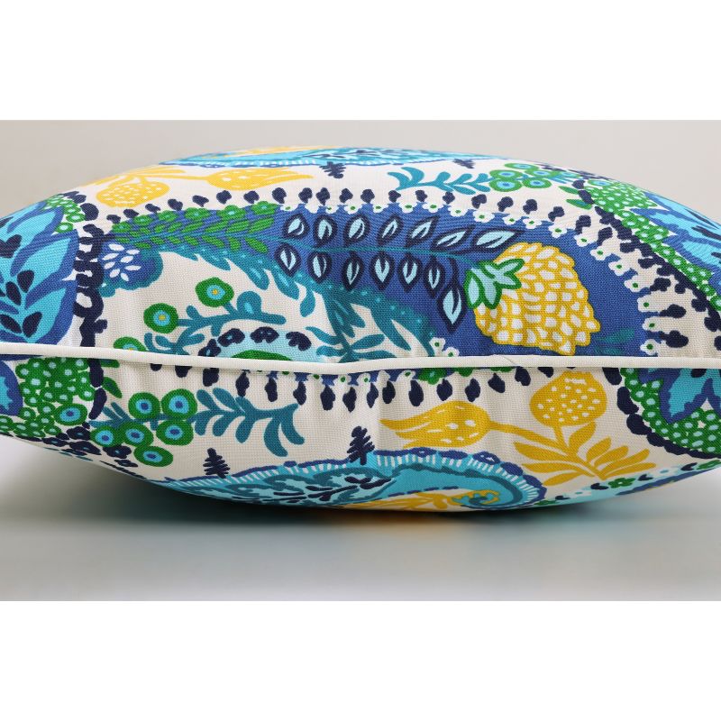 25&#34; Outdoor/Indoor Floor Pillow Amalia Paisley Blue - Pillow Perfect, 4 of 7